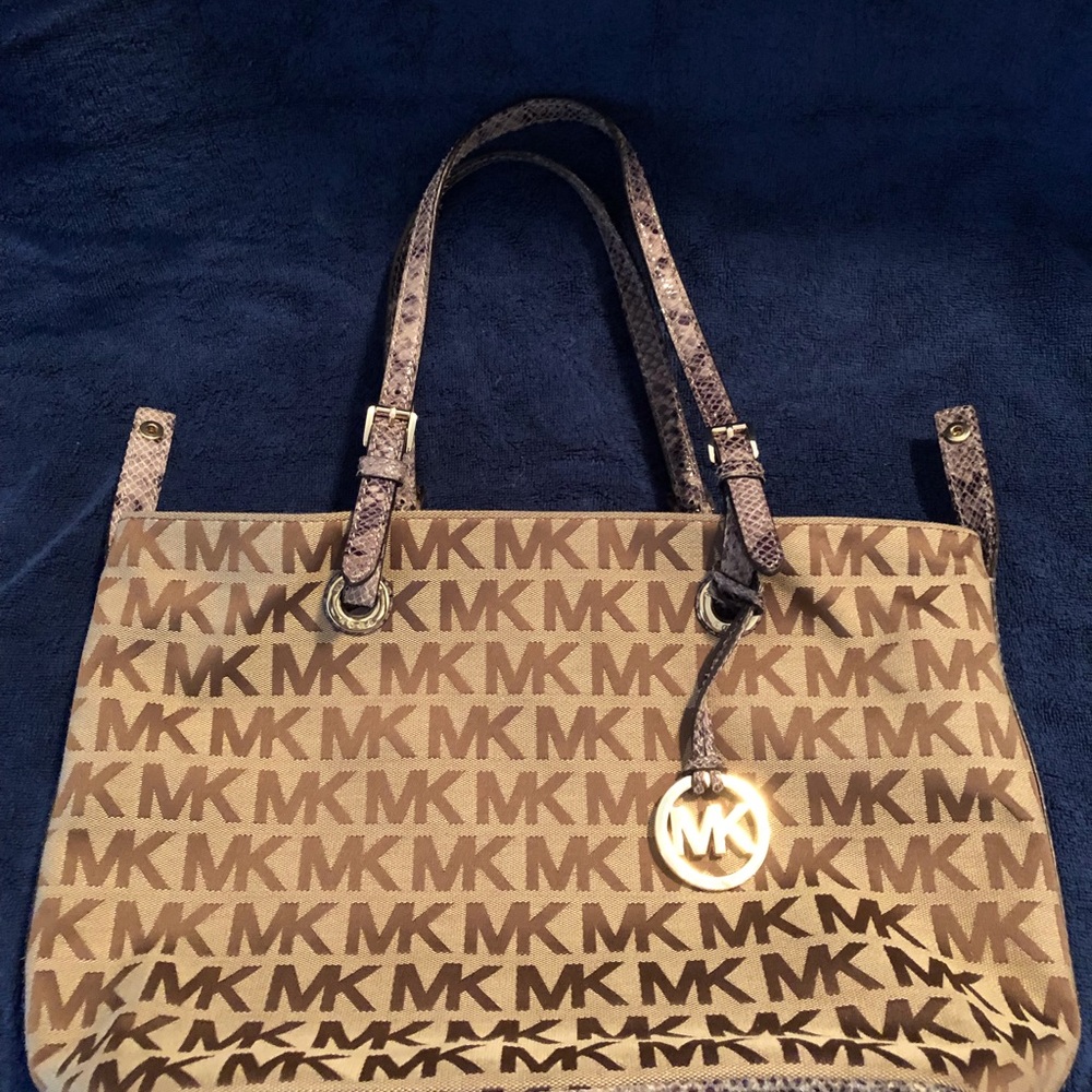 Michael Kors python trim bag
